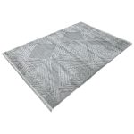 230 x 160cm Modern Moroccan Style – Soft Grey Geometric Diamond Design Rug - Image 3