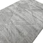 230 x 160cm Modern Moroccan Style – Soft Grey Geometric Diamond Design Rug - Image 4