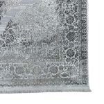 230×160cm Silver Grey Vintage Persian Medallion Rug – Shimmer Distressed Classic Design - Image 7