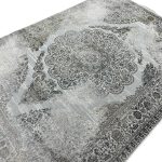 230×160cm Silver Grey Vintage Persian Medallion Rug – Shimmer Distressed Classic Design - Image 4