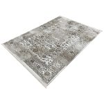 230×160cm Vintage Persian Floral Taupe & Ivory Distressed Traditional Rug - Image 3