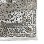 230×160cm Vintage Persian Floral Taupe & Ivory Distressed Traditional Rug - Image 7