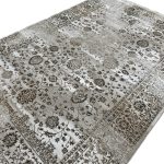230×160cm Vintage Persian Floral Taupe & Ivory Distressed Traditional Rug - Image 4