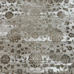230×160cm Vintage Persian Floral Taupe & Ivory Distressed Traditional Rug - Image 5