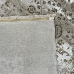 230×160cm Vintage Persian Floral Rug – Taupe & Ivory Distressed Traditional Carpet