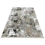 230 x 160cm Vintage Persian-Inspired Floral Rug – Taupe & Ivory Distressed Finish - Image 2