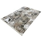 230 x 160cm Vintage Persian-Inspired Floral Rug – Taupe & Ivory Distressed Finish - Image 3