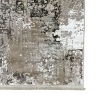 230 x 160cm Vintage Persian-Inspired Floral Rug – Taupe & Ivory Distressed Finish - Image 7