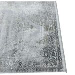230×160cm Silver Grey Vintage Persian Medallion Rug – Shimmer Distressed Classic Design - Image 6
