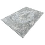 230 x 160cm Vintage Medallion Rug – Elegant Grey & Ivory Distressed Design - Image 3