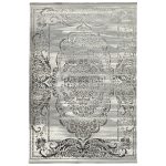 230 x 160cm Machine Made Classic Ornamental Rug – Grey & Ivory Vintage Wash