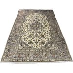 300cm x 207cm Hand-Knotted Persian Cream Kashan Rug - Image 3