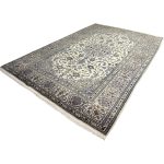300cm x 207cm Hand-Knotted Persian Cream Kashan Rug - Image 4