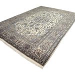 300cm x 207cm Hand-Knotted Persian Cream Kashan Rug - Image 7