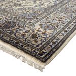 300cm x 207cm Hand-Knotted Persian Cream Kashan Rug - Image 8