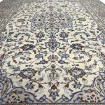 300cm x 207cm Hand-Knotted Persian Cream Kashan Rug - Image 9