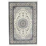 300 x 200cm Persian High Quality Cream Nain Medallion Design Rug