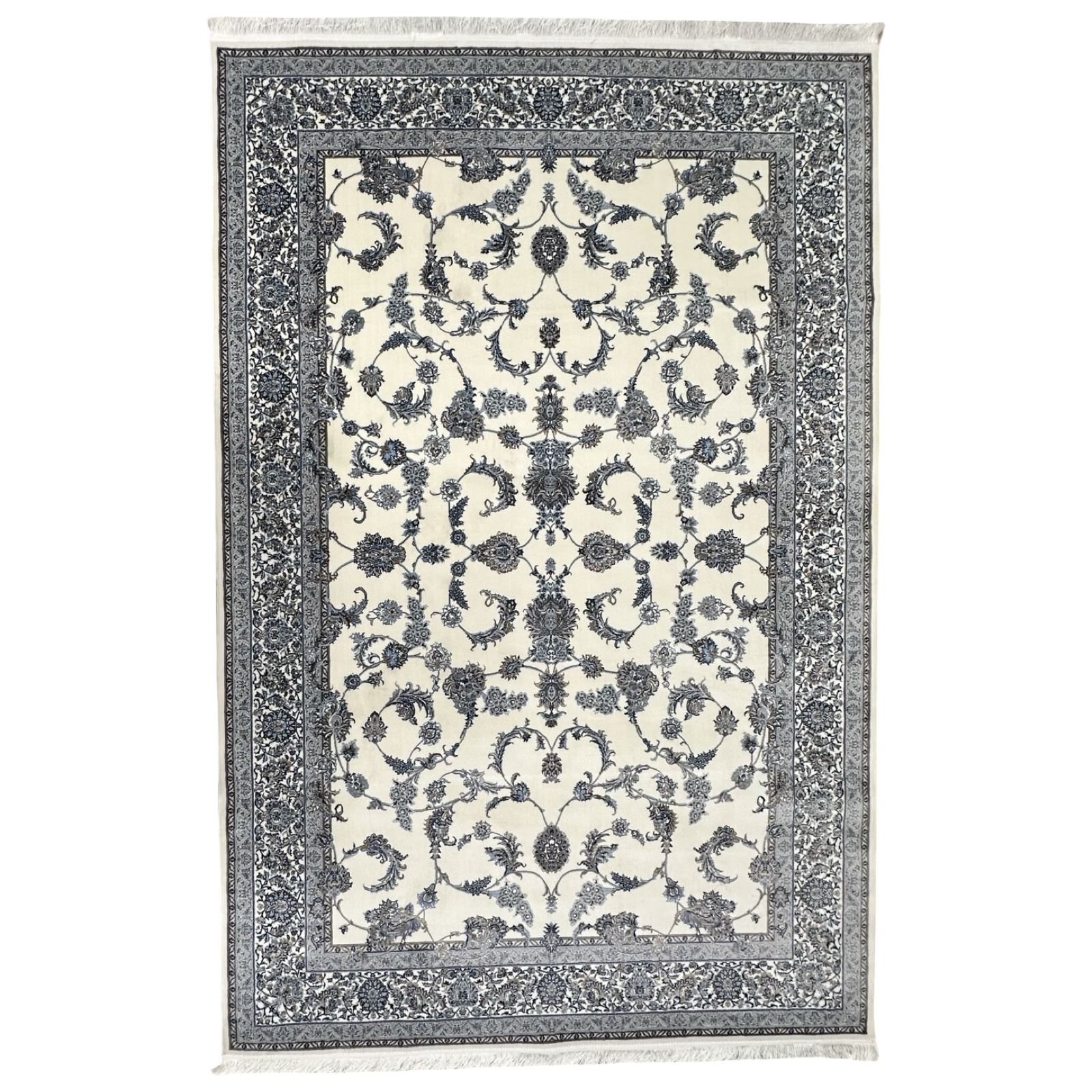 3 x 2 kkkk_9 300 x 200cm Royal Cream Persian All Over Afshan Floral Machine-Made Rug - Image 1