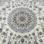350 x 250cm Persian High Quality Cream Nain Medallion Design Rug - Image 6