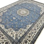 350 x 250cm Imperial High Quality Sky Blue Nain Medallion Rug - Image 5