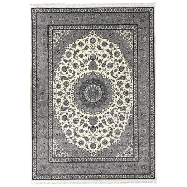 350 x 250cm Persian Floral Kashan Design Fine Machine Made Cream Rug