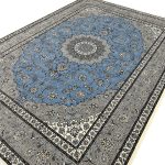 350 x 250cm Persian Blue Nain Design Fine Quality Machine Made Rug - Image 5