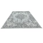 400 x 300cm Vintage Medallion Rug – Elegant Grey & Ivory Distressed Design - Image 2