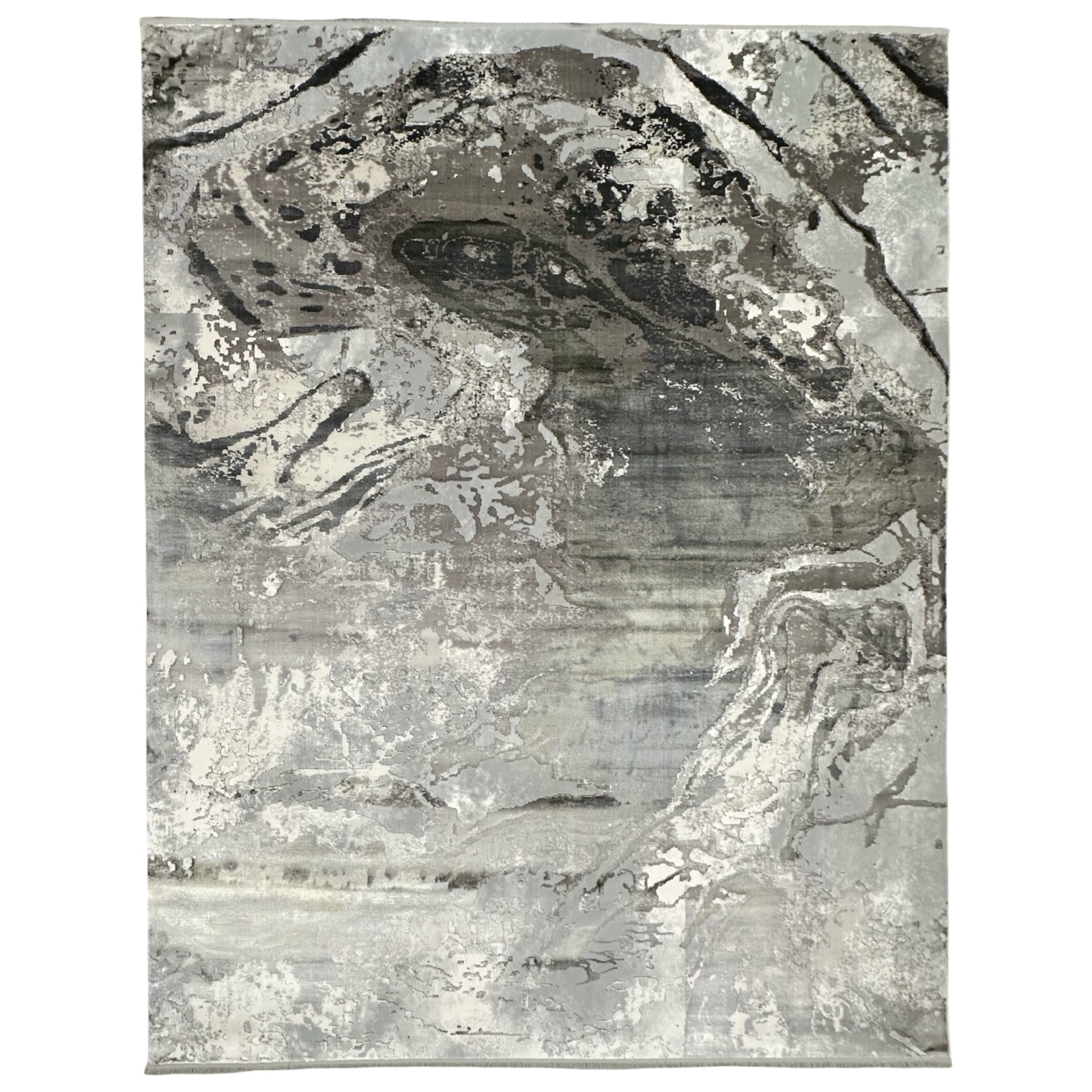400000vbzbvBsj_1 400 x 300cm Modern Abstract Texture Rug – Bold Grey & Green Distressed Design - Image 1
