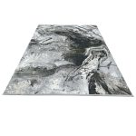 400 x 300cm Modern Abstract Texture Rug – Bold Grey & Green Distressed Design - Image 2