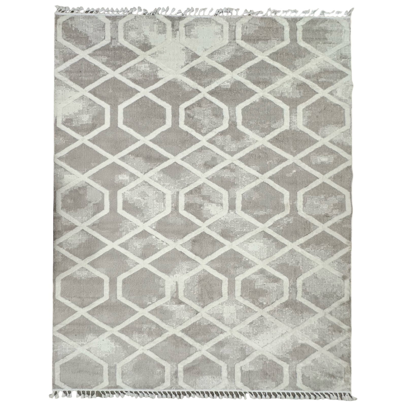 400000vbzbvBsjbznsjs_34 400 x 300cm Moroccan Style Diamond Pattern Rug – Soft Neutral Textured Design - Image 1