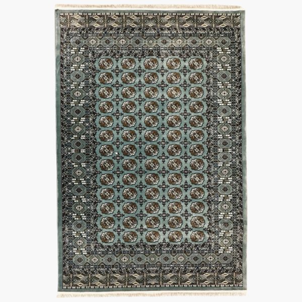 300 x 200cm Blue Bokhara Design Machine Made Rug