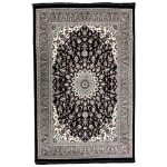 300 x 200cm Persian Mashad Medallion Design Black Rug