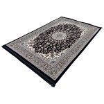 300 x 200cm Persian Mashad Medallion Design Black Rug - Image 3