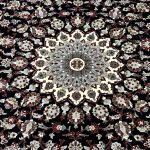 300 x 200cm Persian Mashad Medallion Design Black Rug - Image 6