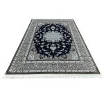 300 x 200cm Persian Kashan Elephant Feet Border Design Navy Rug - Image 2