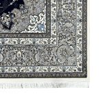 300 x 200cm Persian Kashan Elephant Feet Border Design Navy Rug - Image 4