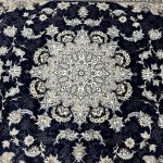 300 x 200cm Persian Kashan Elephant Feet Border Design Navy Rug - Image 6