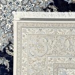 300 x 200cm Persian Kashan Elephant Feet Border Design Navy Rug - Image 8