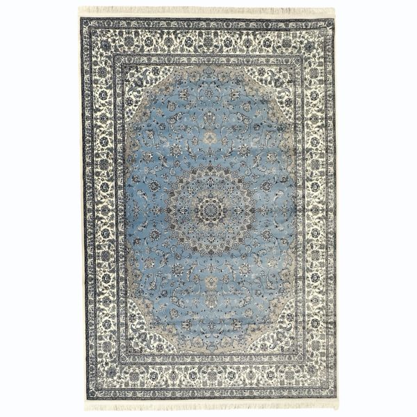 300 x 200cm Persian Blue Nain Design Fine Quality Machine Made Rug