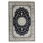 300 x 200cm Persian Nain Design Fine Machine Made Navy\Cream Rug