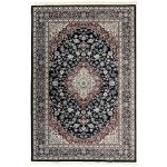 300 x 200cm Royal Persian Kashan Medallion Fine Machine Made Dark Navy Rug
