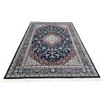 300 x 200cm Royal Persian Kashan Medallion Fine Machine Made Dark Navy Rug - Image 2