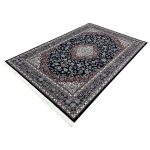 300 x 200cm Royal Persian Kashan Medallion Fine Machine Made Dark Navy Rug - Image 3