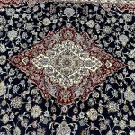 300 x 200cm Royal Persian Kashan Medallion Fine Machine Made Dark Navy Rug - Image 6