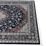 300 x 200cm Royal Persian Kashan Medallion Fine Machine Made Dark Navy Rug - Image 8