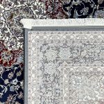300 x 200cm Royal Persian Kashan Medallion Fine Machine Made Dark Navy Rug - Image 9