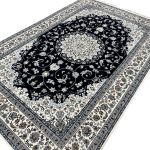 300 x 200cm Persian Nain Design Fine Machine Made Navy\Cream Rug - Image 5