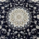 300 x 200cm Persian Nain Design Fine Machine Made Navy\Cream Rug - Image 6