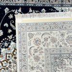 300 x 200cm Persian Nain Design Fine Machine Made Navy\Cream Rug - Image 8