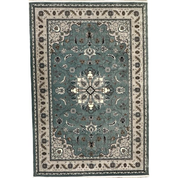 300 x 200cm Persian Floral Mashad Design Fine Machine Made Blue Rug